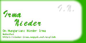 irma nieder business card
